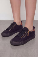 Camryn Denim Side Zip Lace-Up Sneakers