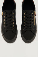 Camryn Denim Side Zip Lace-Up Sneakers