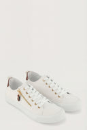Camryn Denim Side Zip Lace-Up Sneakers