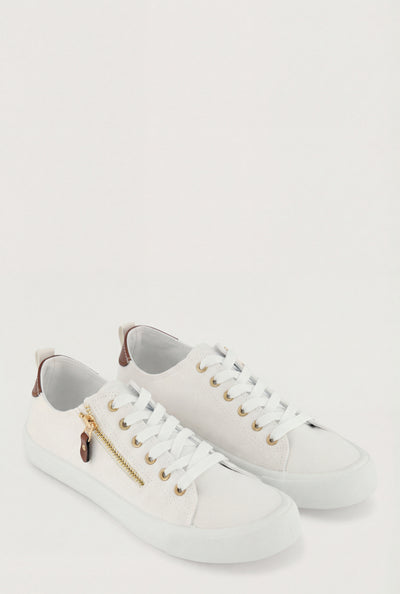 Camryn Denim Side Zip Lace-Up Sneakers
