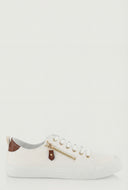 Camryn Denim Side Zip Lace-Up Sneakers