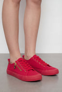 Camryn Denim Side Zip Lace-Up Sneakers