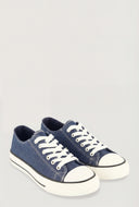 Rachel Canvas Lace-Up Cap Toe Sneakers