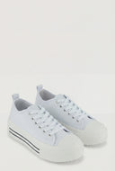 Platform Lace-Up Canvas Sneakers