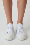 Platform Lace-Up Canvas Sneakers
