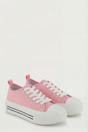 Platform Lace-Up Canvas Sneakers