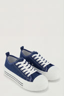 Platform Lace-Up Canvas Sneakers