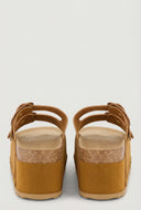 Double Buckle Cork Platform Sandals