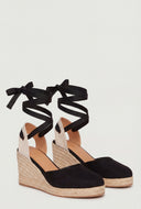 Lace Up Espadrille Wedges