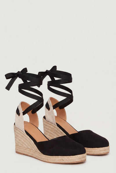 Lace Up Espadrille Wedges