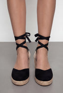 Lace Up Espadrille Wedges