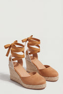 Lace Up Espadrille Wedges