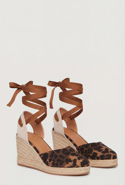 Lace Up Espadrille Wedges