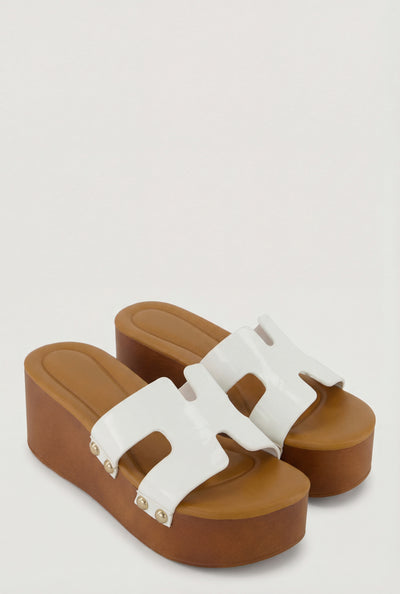 Hayden Band Platform Slide Sandals