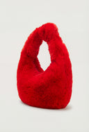 Fur Knot Handle Shoulder Bag
