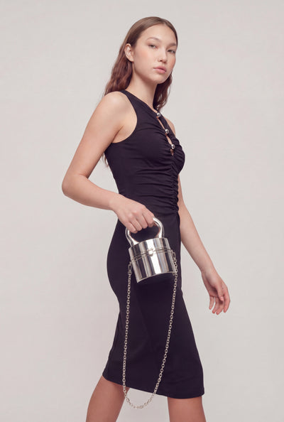 Metallic Cylinder Top Handle Clutch