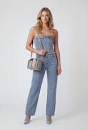 Striped Raffia Crossbody Bag