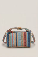 Striped Raffia Crossbody Bag