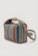 Striped Raffia Crossbody Bag