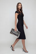 Daniela Metallic Handle Clutch Bag