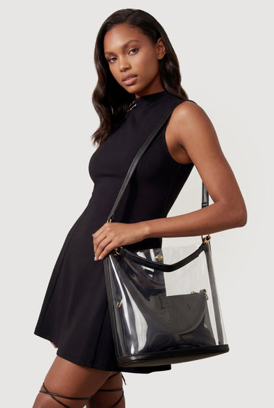 Clear Crossbody Tote Bag and Pouch Set