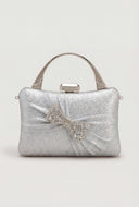 Bow Detail Glitter Metallic Bag