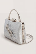 Bow Detail Glitter Metallic Bag