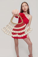 Beaded Pearl Frame Handbag