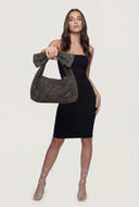 Bow Handle Rhinestone Bag