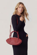 Pebbled Convertible Baguette Bag