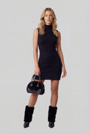Faux Fur Mini Bowler Bag
