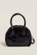 Faux Fur Mini Bowler Bag