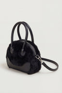 Faux Fur Mini Bowler Bag