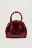 Faux Fur Mini Bowler Bag