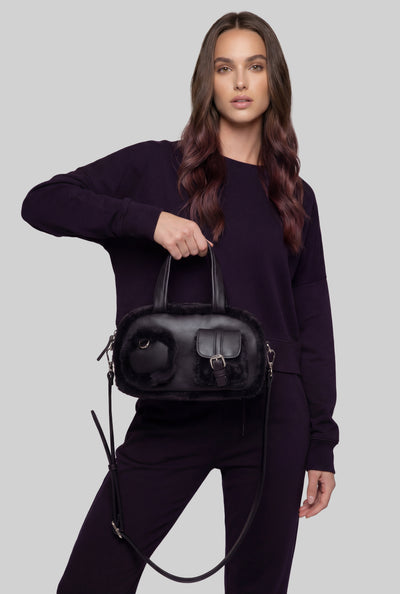 Fur Trim Convertible Crossbody Bag