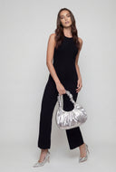 Ruched Top Handle Shoulder Bag