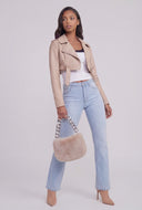 Faux Fur Chain Crossbody Bag