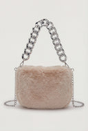 Faux Fur Chain Crossbody Bag