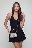 Glitter Glam Bow Top Handle Bag