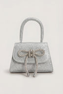 Glitter Glam Bow Top Handle Bag
