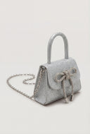 Glitter Glam Bow Top Handle Bag