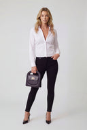 Chevron Strap Top Handle Crossbody Bag