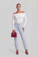 Chevron Strap Top Handle Crossbody Bag