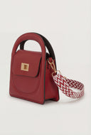 Chevron Strap Top Handle Crossbody Bag