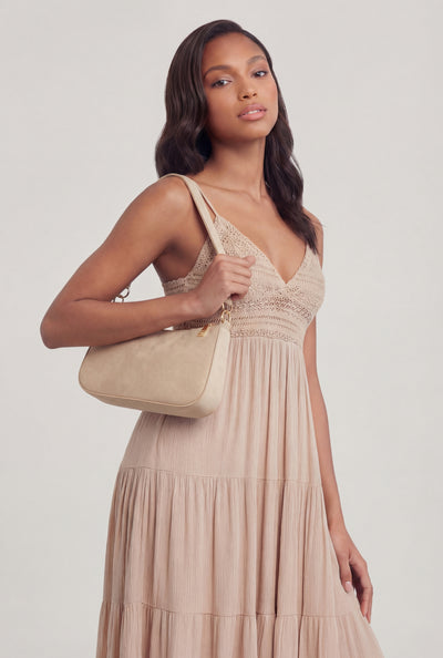 Chain Detail Zip Shoulder Bag