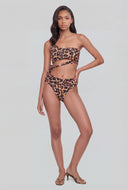 Tie Side Asymmetrical One Shoulder Swim Bikini Set