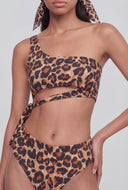 Tie Side Asymmetrical One Shoulder Swim Bikini Set