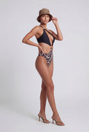 Leopard One Shoulder One Piece Swimsuit