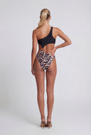 Leopard One Shoulder One Piece Swimsuit
