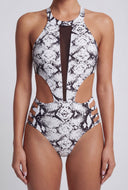 Cutout Mesh Insert One-Piece Swimsuit